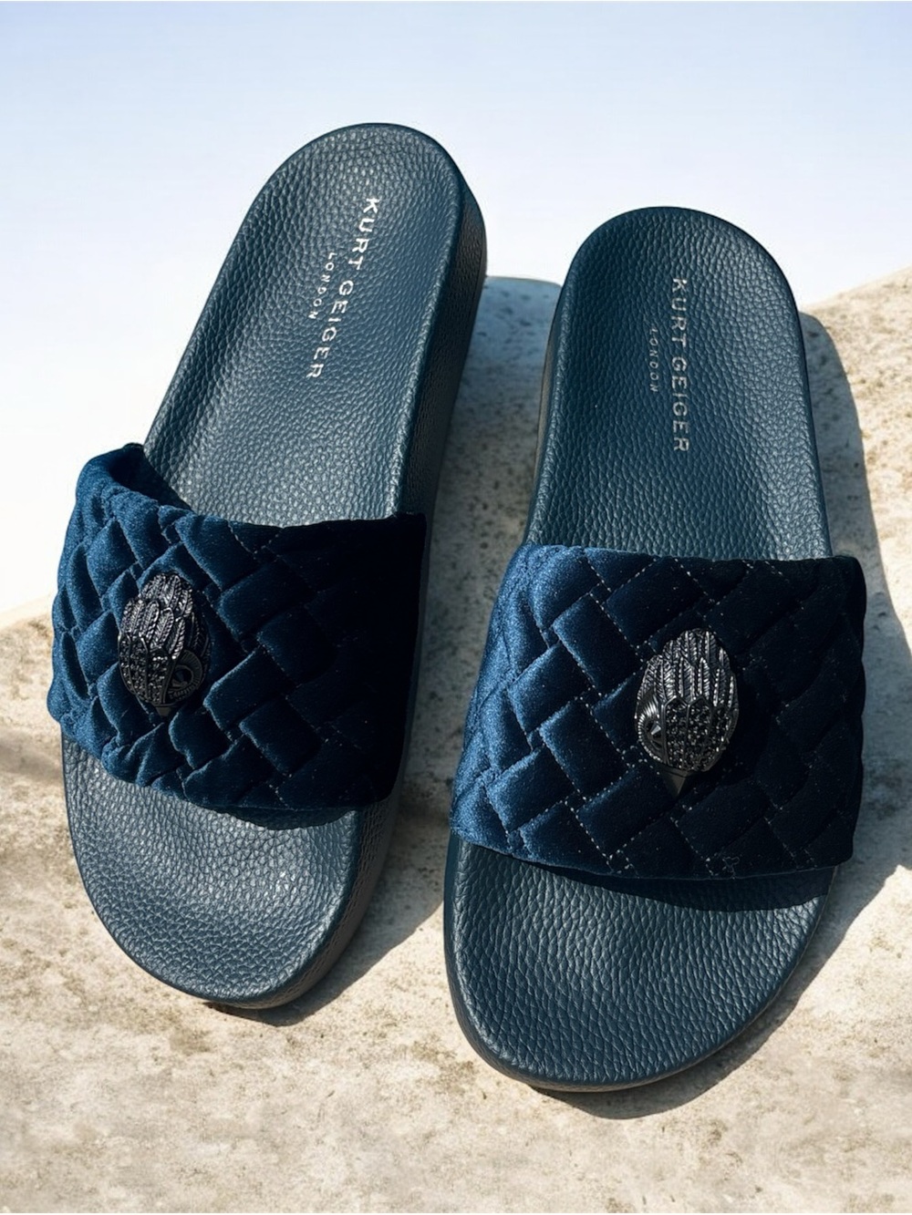 Kurt Geiger Velvet Meena Eagle Slip On Sandals Men’s Size 8